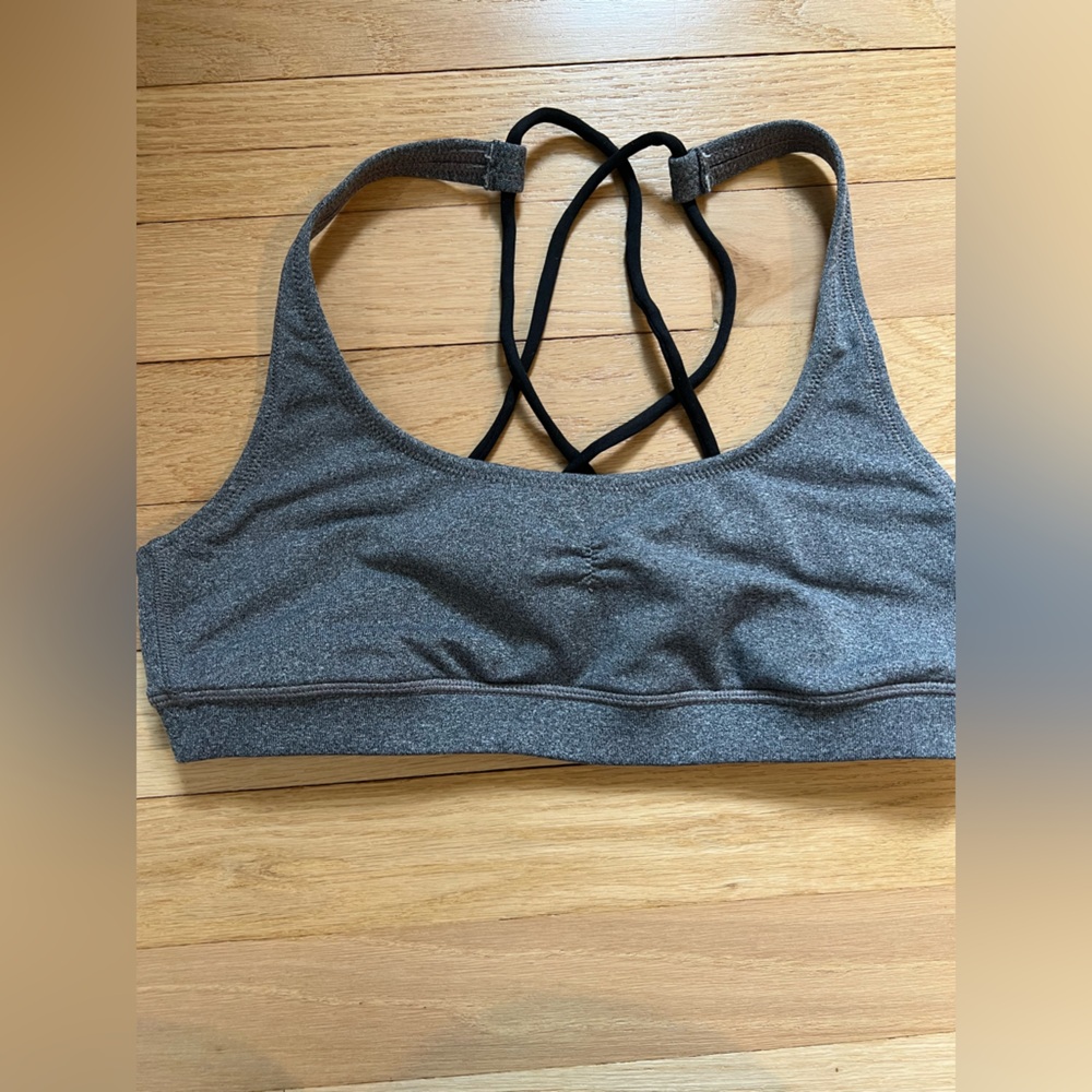 Aerie Gray Crossback Sports Bra
